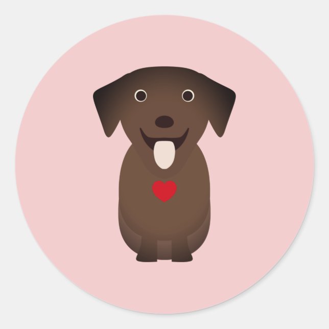 Sticker Rond Chien Retriever du Labrador Saint-Valentin, Saint- (Devant)