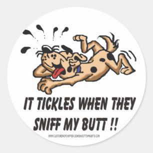 Sticker Rond Chien riant 1