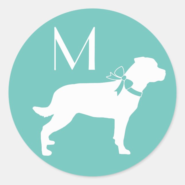 Sticker Rond Chien Rotweiler Chien Puppy (Devant)