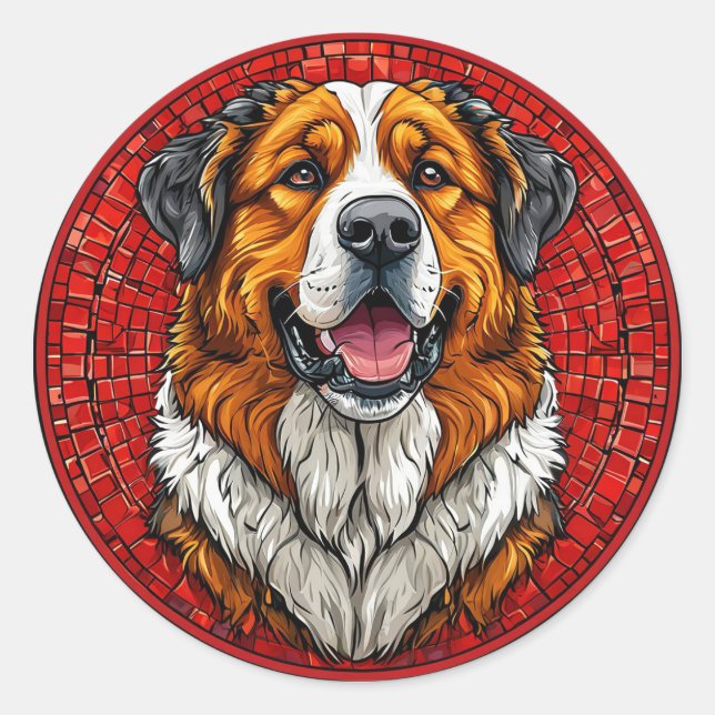 Sticker Rond chien Saint-Bernard (Devant)