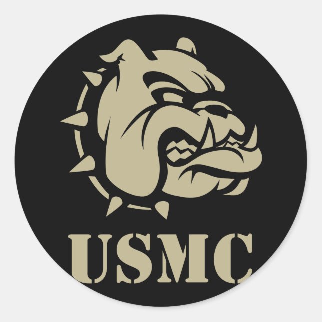 Sticker Rond Chien USMC (Devant)