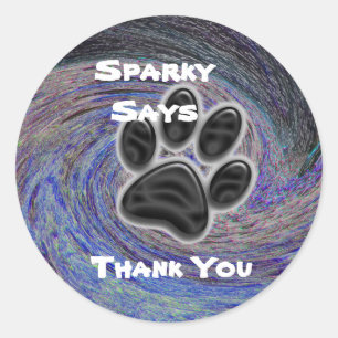 Sticker Rond Chien Walker Animaux de compagnie Sitter Swirl App