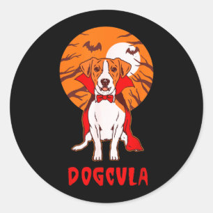 Sticker Rond Chiencula Chien Blague Drôle Halloween