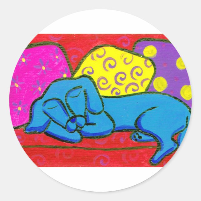 Sticker Rond ChienFatigué (Devant)