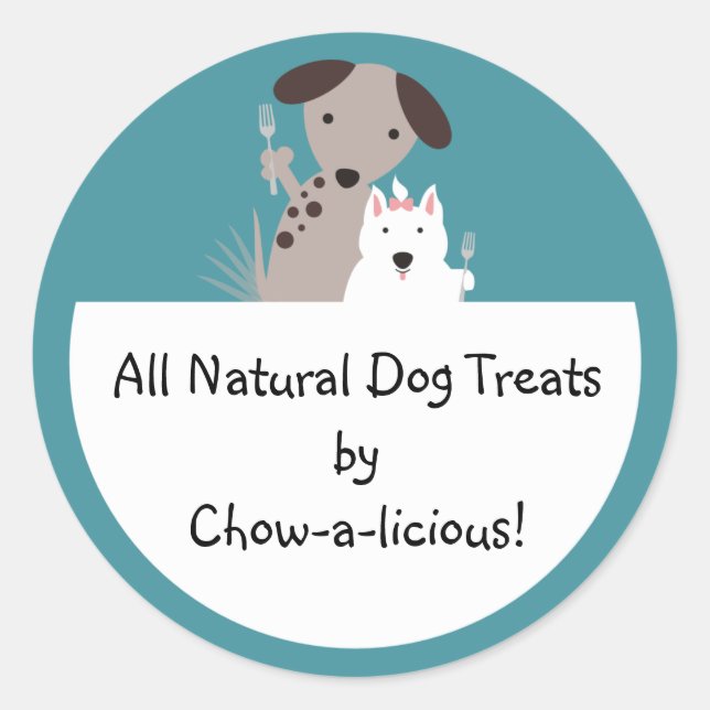 Sticker Rond chiens aliments faits maison chef emballage autoco (Devant)
