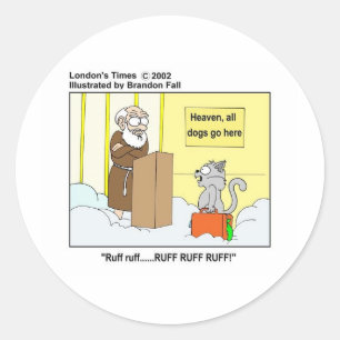 Sticker Rond Chiens Chats & Ciel Cadeaux et T-shirts de dessins