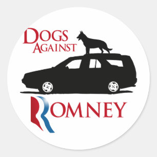 Sticker Rond Chiens contre Romney -.png