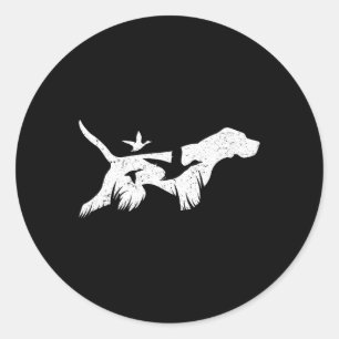 Sticker Rond Chiens De Chasse Allemands À Pointeur Raccourci