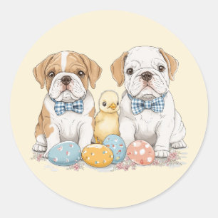 Sticker Rond Chiens de Pâques