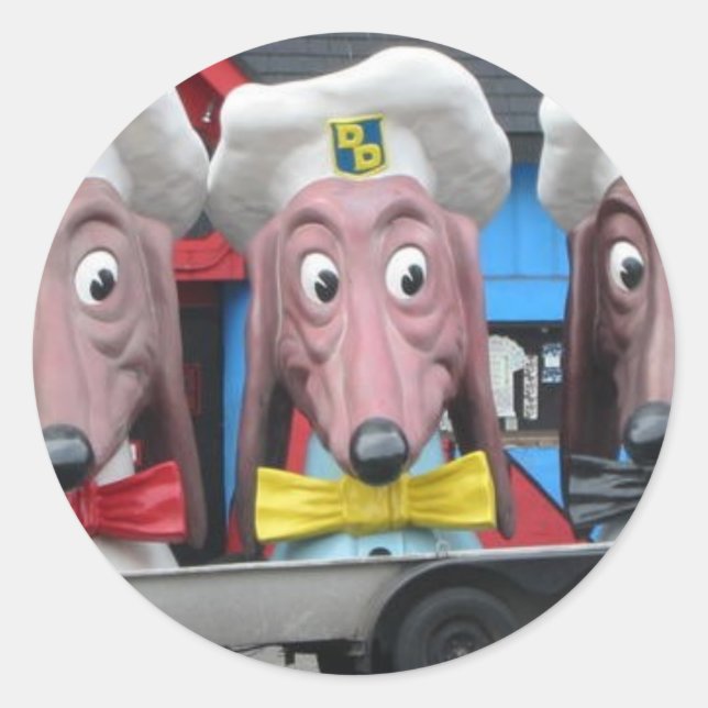 Sticker Rond Chiens de table (Devant)