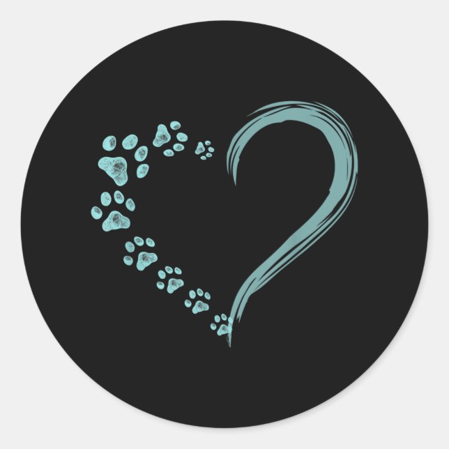 Sticker Rond Chiens Empreinte de patte Coeur Chien Maman (Devant)