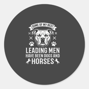 Sticker Rond Chiens Et Chevaux Menaçant Les Hommes
