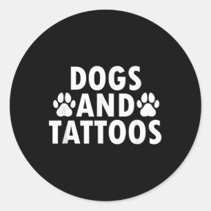 Sticker Rond Chiens Et Tatouages