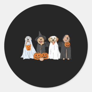 Sticker Rond Chiens fantômes de Halloween Chien Labrador noir m