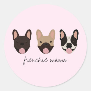 Sticker Rond Chiens français de Frenchie Mama