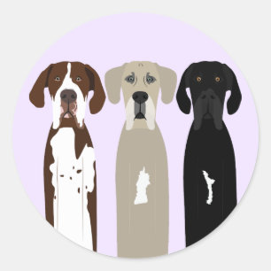 Sticker Rond Chiens géants