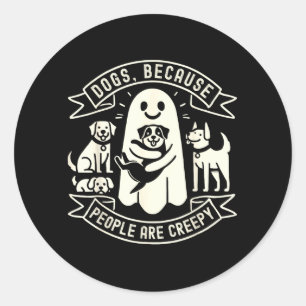 Sticker Rond Chiens Parce Que Les Gens Sont Crépus T-Shirt Amou