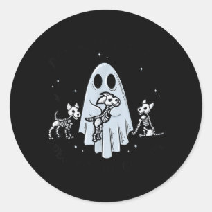 Sticker Rond Chiens Parce que les Gens sont Effrayants Drôle Fa