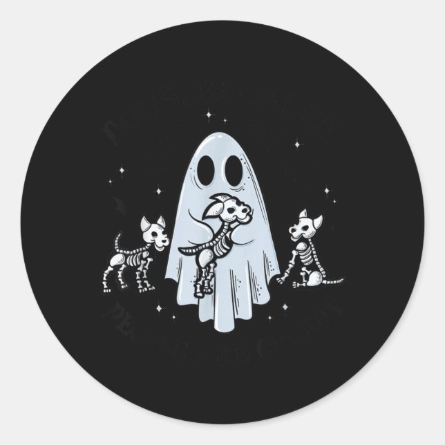 Sticker Rond Chiens Parce que les Gens sont Effrayants Drôle Fa (Devant)