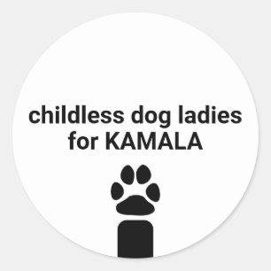 Sticker Rond Chiens sans enfants dames pour Kamala plaisir chie