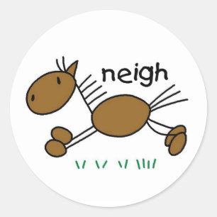 Sticker Rond Chiffre cheval de bâton