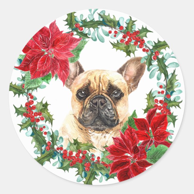 Sticker Rond Chiffre de taule Poinsettia Holly (Devant)