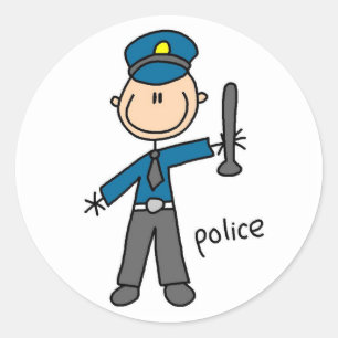 Sticker Rond Chiffre du bâton de policier