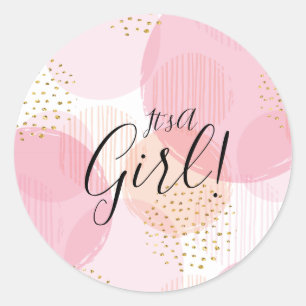 Sticker Rond Chiffre moderne rose or Dots C'est un chevalet de