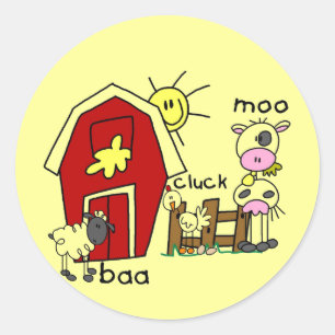 Sticker Rond Chiffre T-shirts et cadeaux de bâton d'animaux de