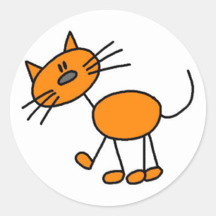 Sticker Rond Chiffre T-shirts et cadeaux de bâton de chat
