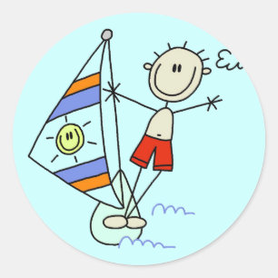 Sticker Rond Chiffre T-shirts et cadeaux de bâton de parachute