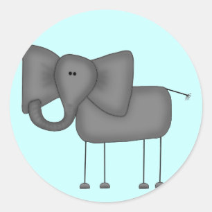 Sticker Rond Chiffre T-shirts et cadeaux de bâton d'éléphant
