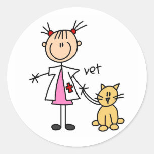 Sticker Rond Chiffre vétérinaire de bâton