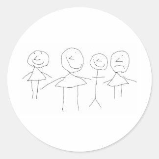 Sticker Rond Chiffres 4 bâtons
