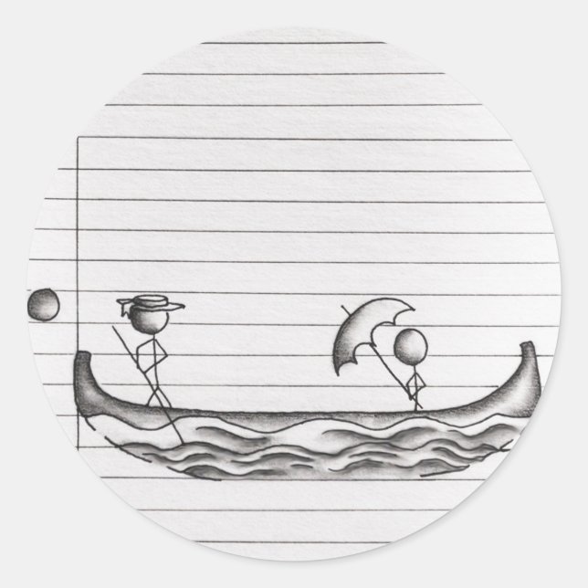 Sticker Rond Chiffres de bâche sur un bateau à Gondola (Devant)