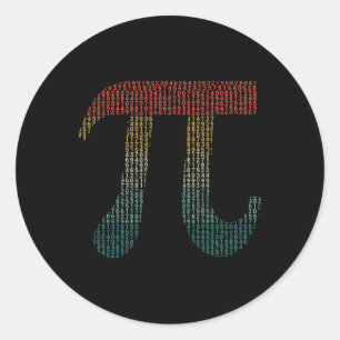 Sticker Rond Chiffres De Pi Dans Les Numéros De Code Source Pi