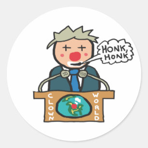 Sticker Rond Chignon clown du monde