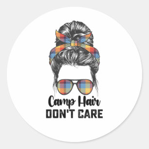 Sticker Rond Chignon Désordonné Camp Cheveux N'importe