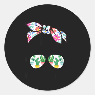 Sticker Rond Chignon désordonné maman plante vie de maman plant
