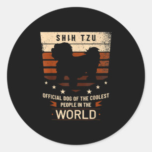 Sticker Rond Chih Tzu Chien Officiel Des Gens Les Plus Cools Du