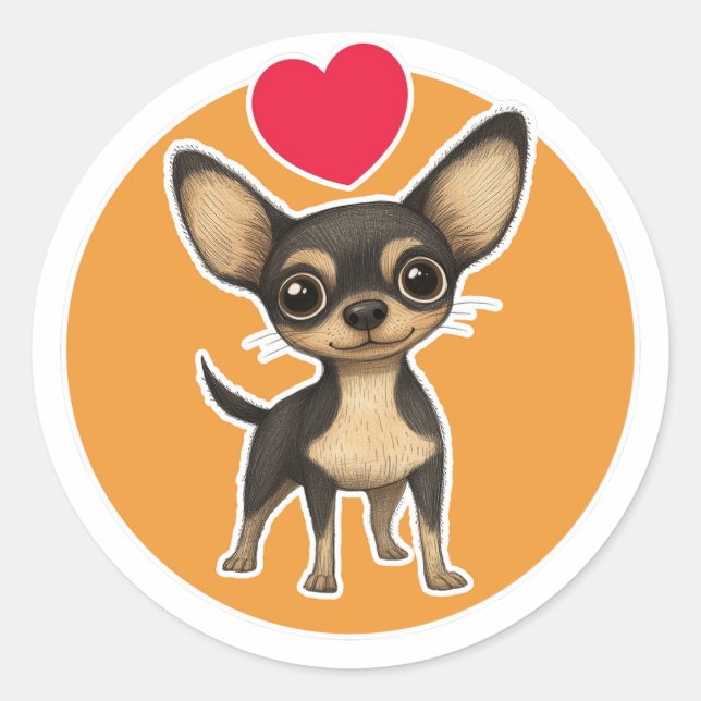 Sticker Rond Chihuahua (Devant)