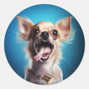 Sticker Rond Chihuahua Action de traitement
