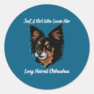 Sticker Rond Chihuahua amusant juste une fille 