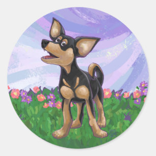Sticker Rond Chihuahua Cadeaux et accessoires