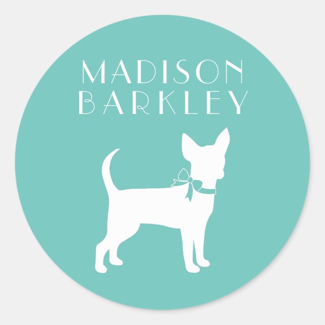 Sticker rond Chihuahua Chiot Chiot Classic (Devant)