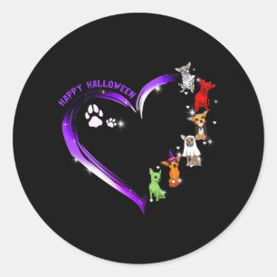Sticker Rond Chihuahua Costume Happy Chemise Halloween drôle Ch