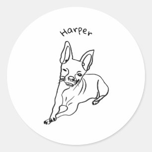 Sticker Rond Chihuahua élégant : Décor Art Personnalisé