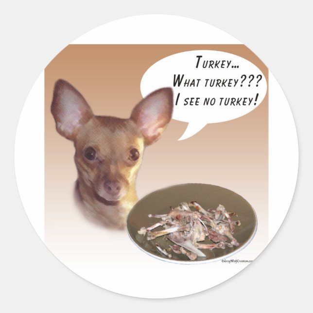 Sticker Rond Chihuahua Turquie (Devant)