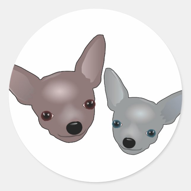 Sticker Rond Chihuahuas (Devant)