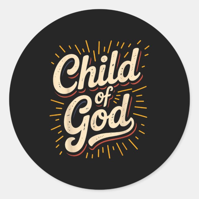 Sticker Rond Child Of God Christian Faith  (Devant)